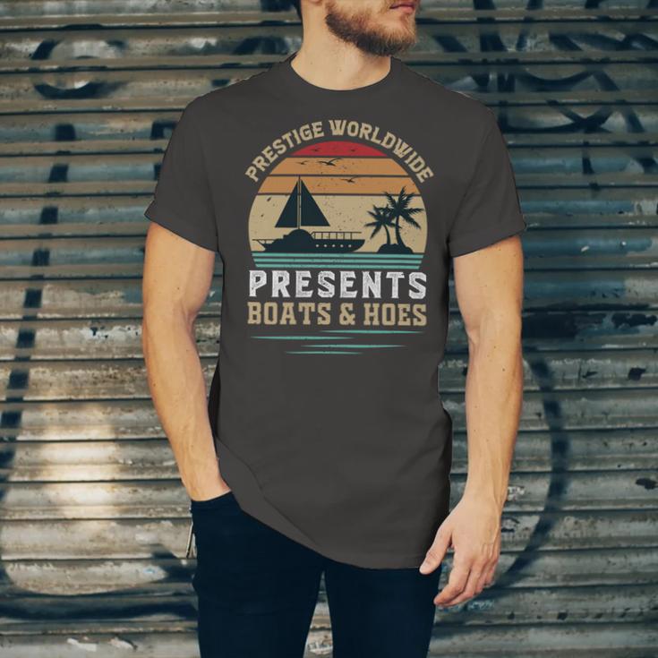 Prestigeworldwide Presentsboats Andhoes Vintage Funny Boating Boating Gifts Unisex Jersey Short Sleeve Crewneck Tshirt