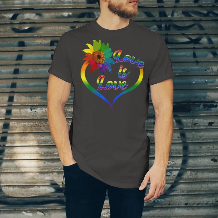 Rainbow Sunflower Love Is Love Lgbt Gay Lesbian Pride V2 Jersey T-Shirt
