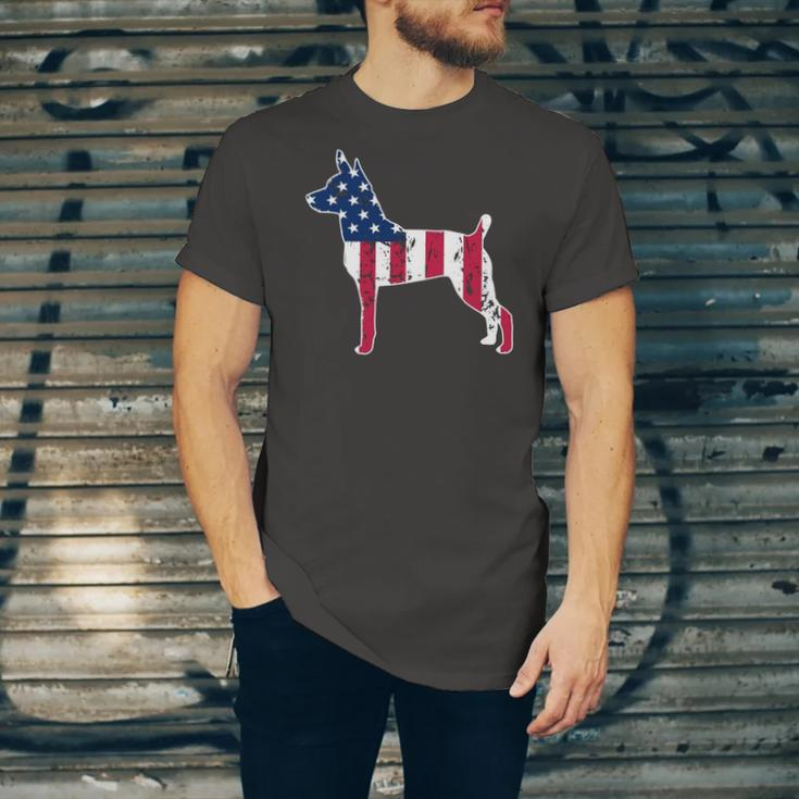 Rat Terrier Dog Lovers American Flag 4Th Of July Jersey T-Shirt