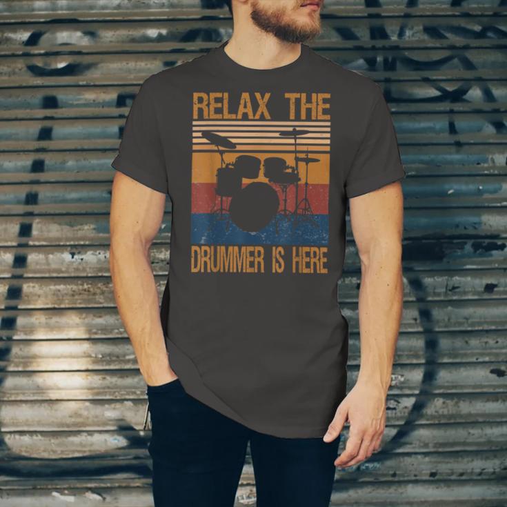 Relax The Drummer Here Unisex Jersey Short Sleeve Crewneck Tshirt