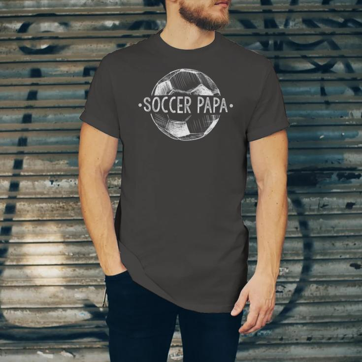 Soccer Papa Matching Team Player Sport Lover Dad Jersey T-Shirt
