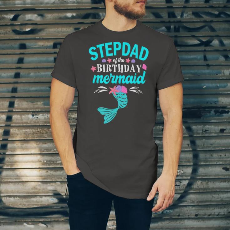 Stepdad Of The Birthday Mermaid Family Matching Unisex Jersey Short Sleeve Crewneck Tshirt
