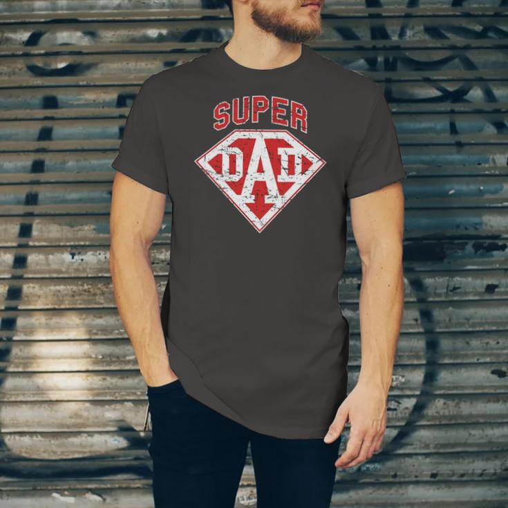 Super Dad Superhero Daddy Tee Fathers Day Outfit Jersey T-Shirt