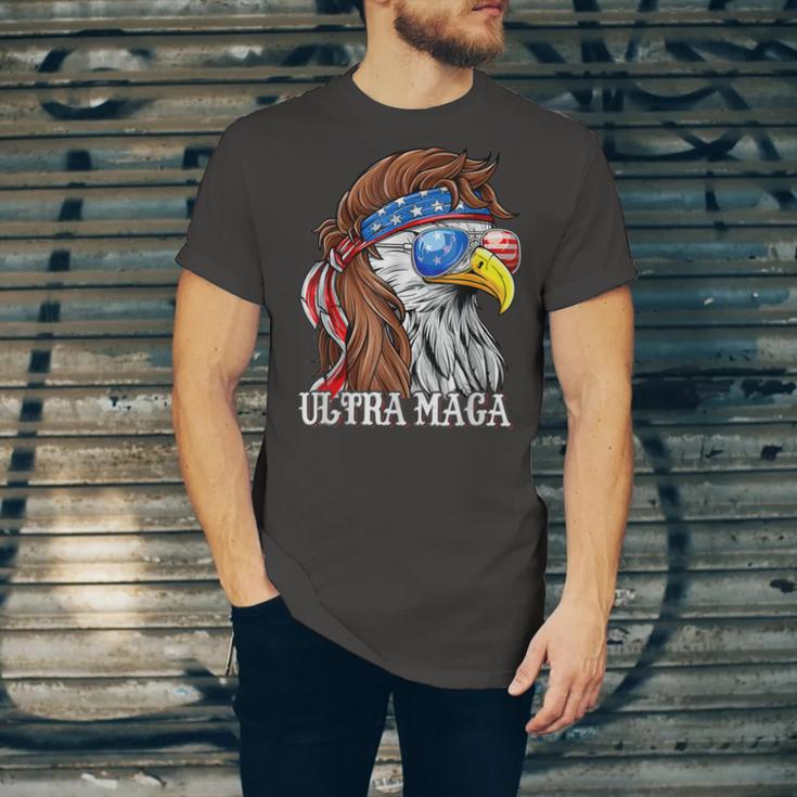 Ultra Maga Trump Sunglasses Eagle Head Usa Flag Bandana Unisex Jersey Short Sleeve Crewneck Tshirt