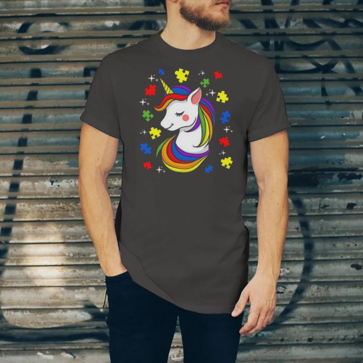 Unicorn Puzzle Piece Autism Awareness Boys Girls Jersey T-Shirt