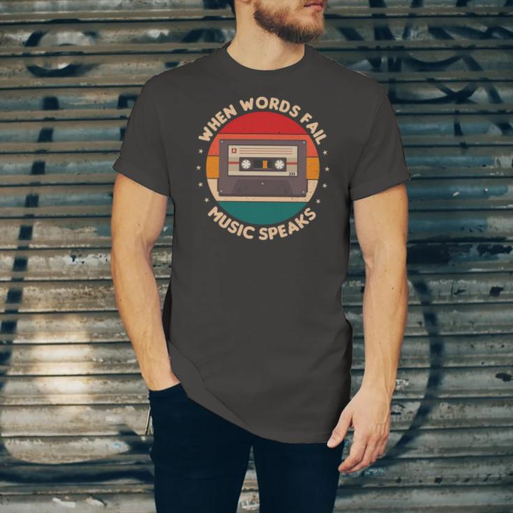 When Words Fail Music Speaks Music Quote For Musicians Jersey T-Shirt