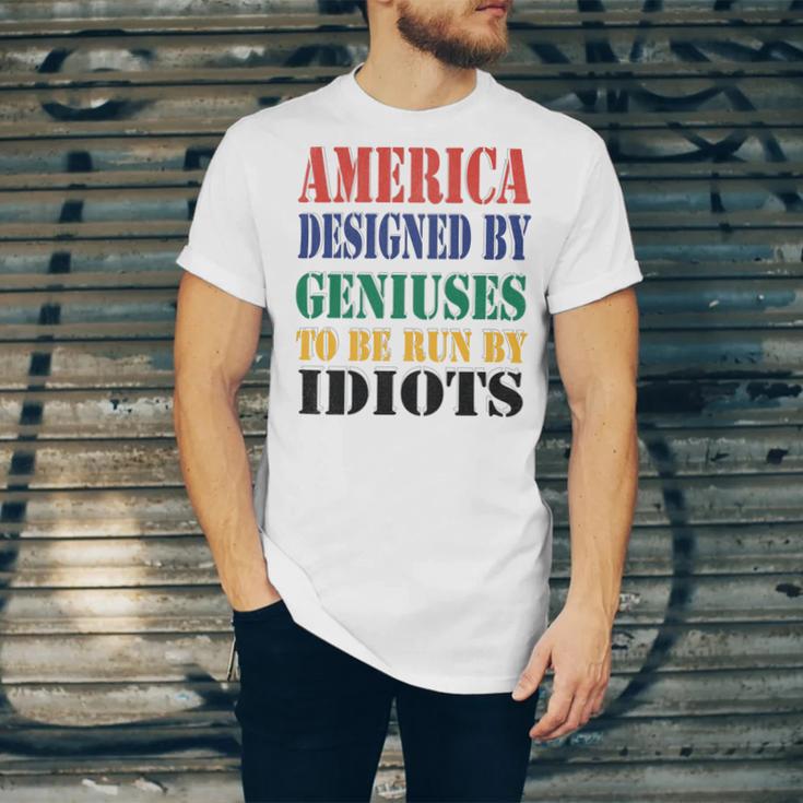 America Designed By Geniuses To Be Run By Idiots Impeach 46 Joe Biden Essential Tshirt Unisex Jersey Short Sleeve Crewneck Tshirt