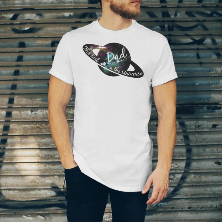 Best Dad In The Universe Fathers Day Space Nebula Jersey T-Shirt