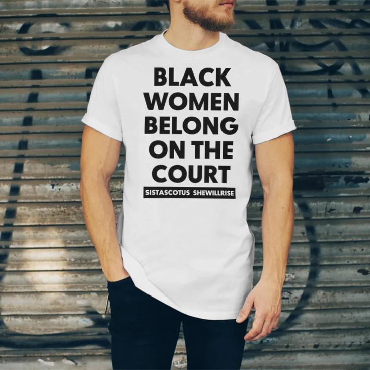 Black Women Belong On The Court Unisex Jersey Short Sleeve Crewneck Tshirt