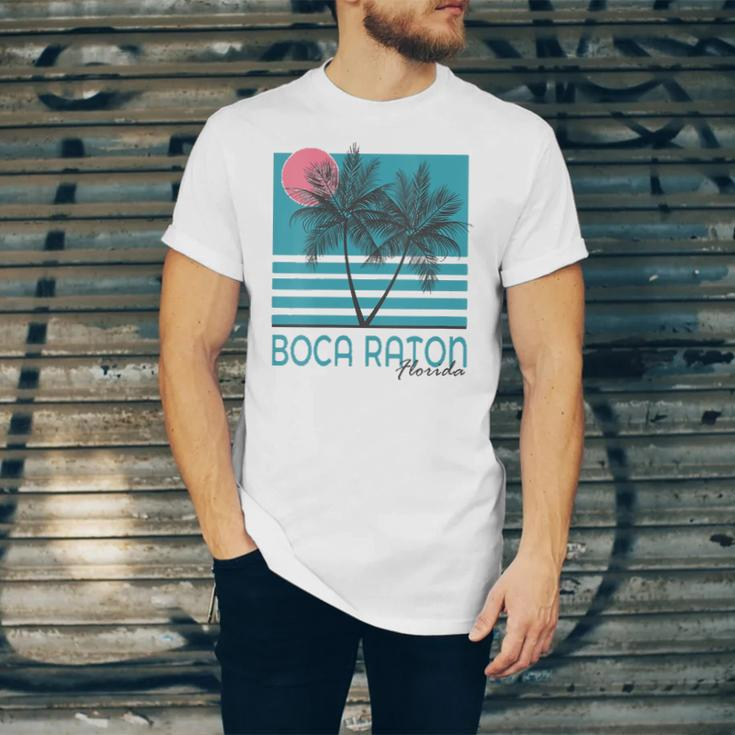 Boca Raton Florida Souvenirs Fl Palm Tree Vintage Jersey T-Shirt