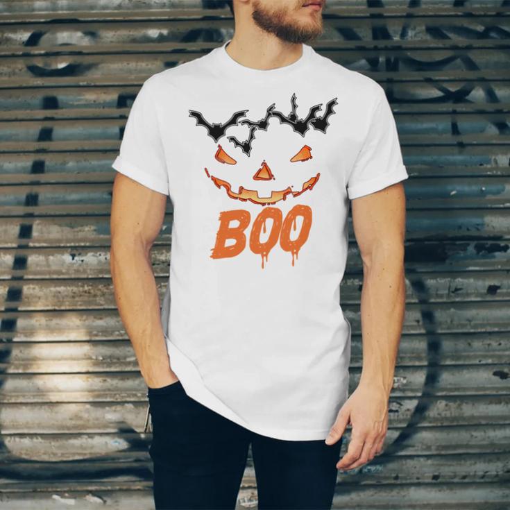 Boo Scary Pumpkin Face Unisex Jersey Short Sleeve Crewneck Tshirt