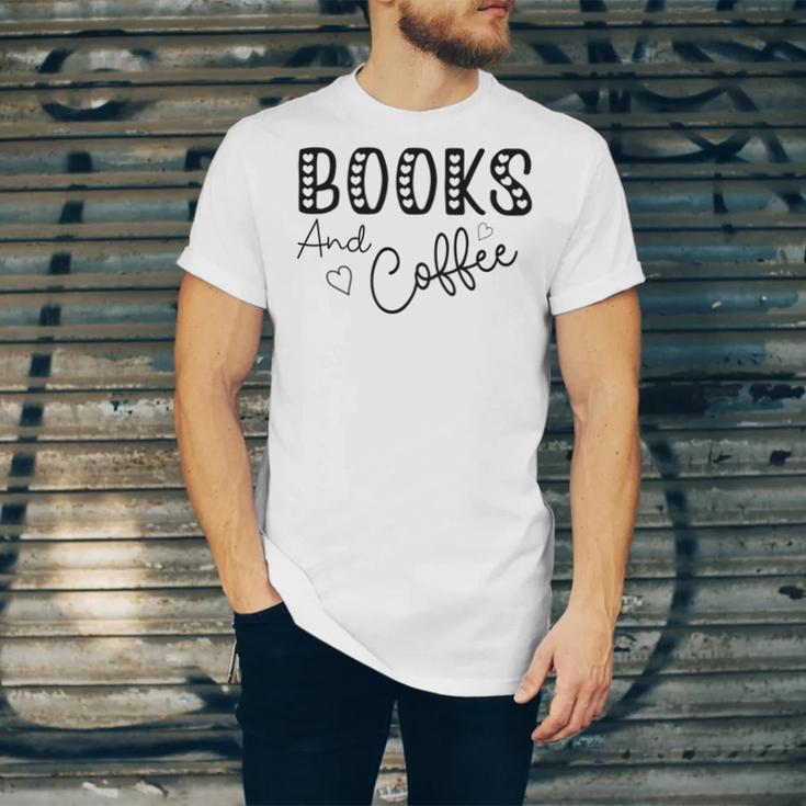 Books And Coffee Books Lover Tee Coffee Lover Gift For Books Lover Gift For Coffee Lover Gift For Women Unisex Jersey Short Sleeve Crewneck Tshirt