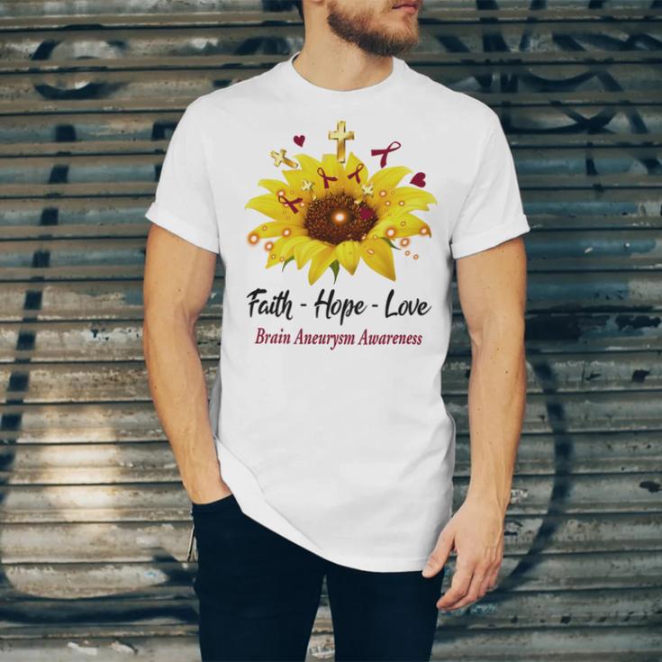 Brain Aneurysm Awareness Faith Hope Love Unisex Jersey Short Sleeve Crewneck Tshirt