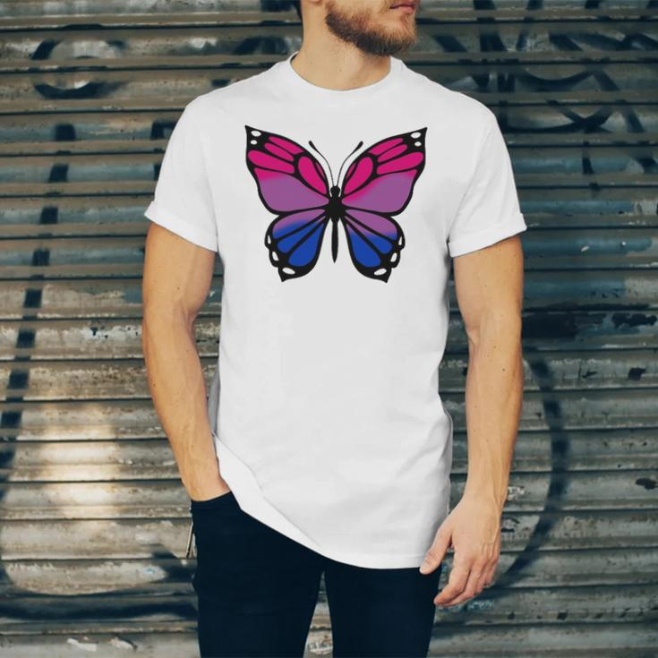 Butterfly With Colors Of The Bisexual Pride Flag Jersey T-Shirt