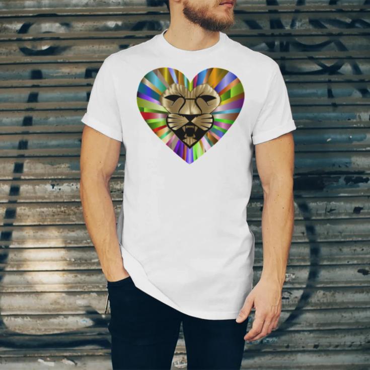 Colored Lion Heart Unisex Jersey Short Sleeve Crewneck Tshirt