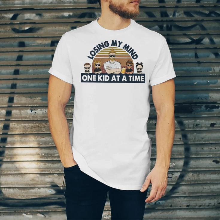 Dad Losing My Mind One Kid At A Time Jersey T-Shirt