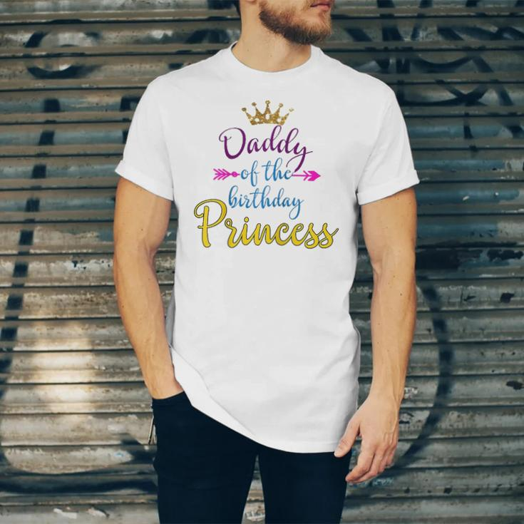 Daddy Of The Birthday Princess Matching Raglan Baseball Tee Jersey T-Shirt