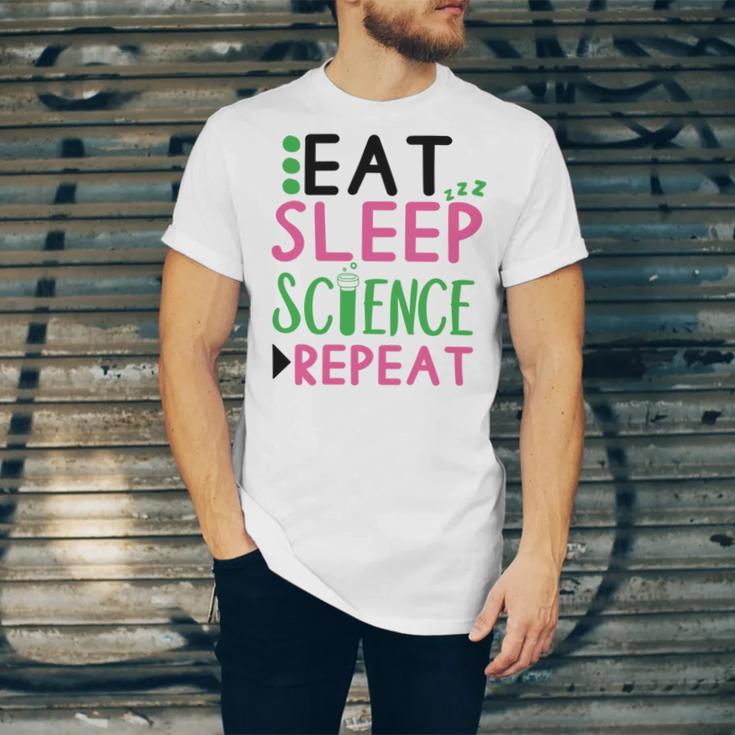 Eat Sleep Science Repeat Unisex Jersey Short Sleeve Crewneck Tshirt