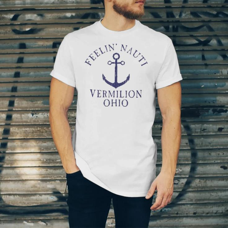 Feelin Nauti Vermilion Ohio Lake Erie Nautical Distressed Jersey T-Shirt