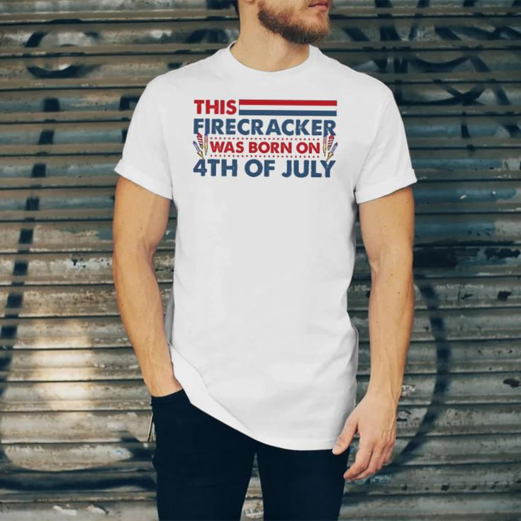 This Firecracker Was Born On 4Th Of July Patriotic Birthday Jersey T-Shirt
