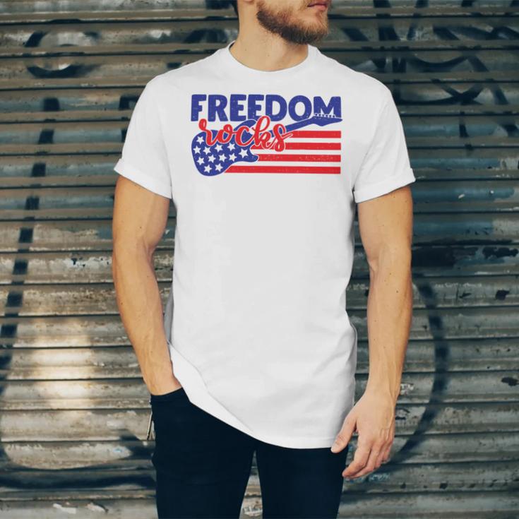 Freedom Rocks Musician Guitarist 721 Shirt Unisex Jersey Short Sleeve Crewneck Tshirt