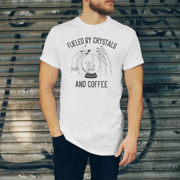 Fueled By Crystals And Coffee Witch Spells Chakra Jersey T-Shirt