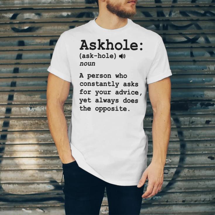 Funny Askhole Definition Dictionary Word Gag Sarcastic V3 Unisex Jersey Short Sleeve Crewneck Tshirt