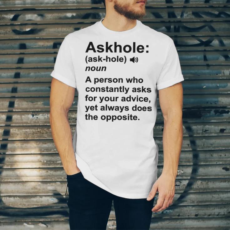 Funny Askhole Definition Dictionary Word Gag Sarcastic V4 Unisex Jersey Short Sleeve Crewneck Tshirt