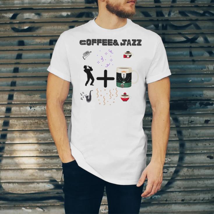 Funny Coolgiftcute Coffee Jazz Jazzmusiccoffeejazz Loverjazz Musicnashvillevintageguitar Unisex Jersey Short Sleeve Crewneck Tshirt