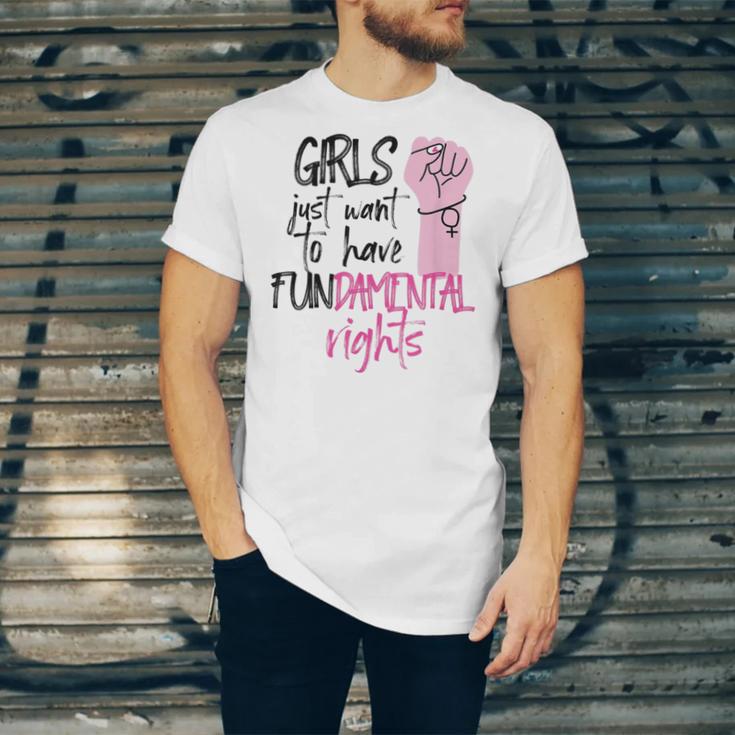 Girls Just Wanna Have Fundamental Human Rights Funny V2 Unisex Jersey Short Sleeve Crewneck Tshirt