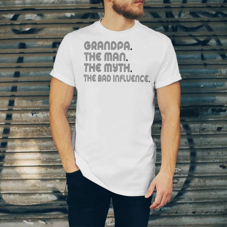 Grandpa The Man The Myth The Bad Influence Unisex Jersey Short Sleeve Crewneck Tshirt