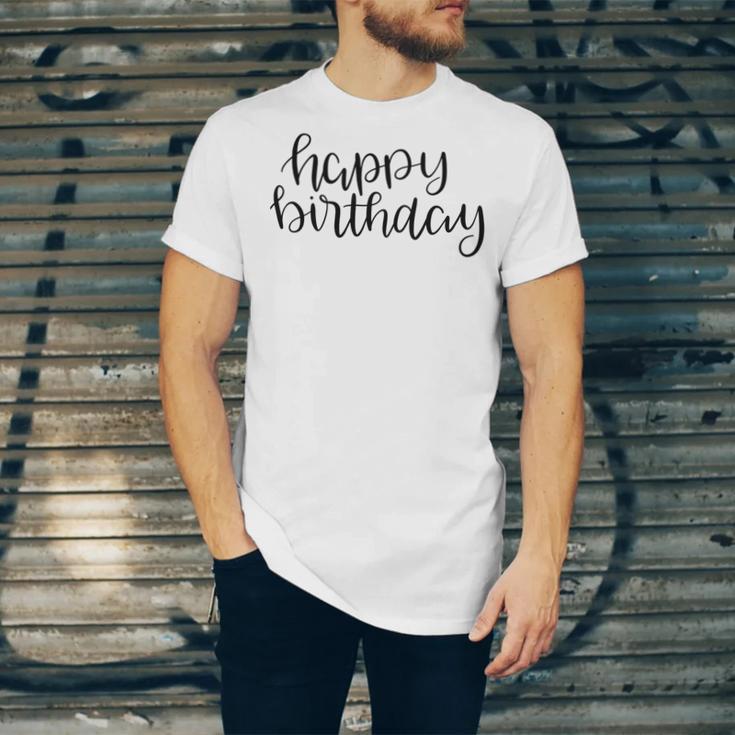 Happy Birthday Text Design Unisex Jersey Short Sleeve Crewneck Tshirt