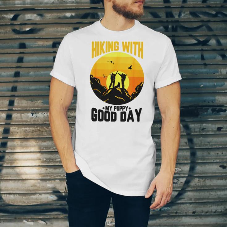 Hiking With My Puppy Good Day Unisex Jersey Short Sleeve Crewneck Tshirt