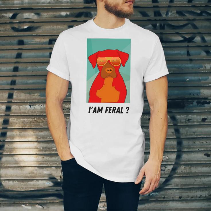 I Am Feral Coll Red Dog Unisex Jersey Short Sleeve Crewneck Tshirt