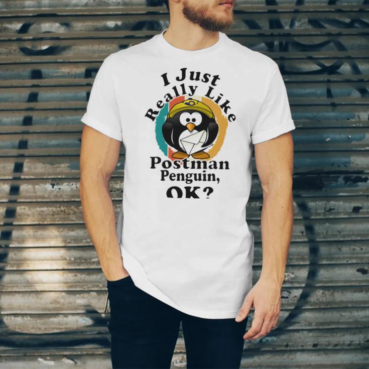 I Really Like Postman Penguin Ok Unisex Jersey Short Sleeve Crewneck Tshirt