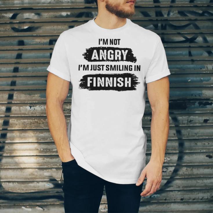 Im Not Angry Im Just Smiling In Finnish Unisex Jersey Short Sleeve Crewneck Tshirt