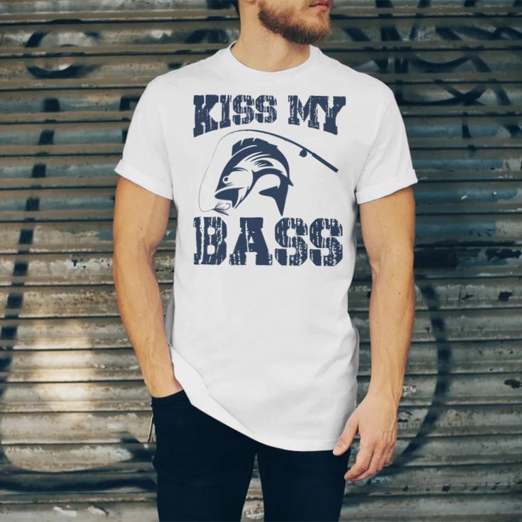 Love Fishing Kiss My Bass Unisex Jersey Short Sleeve Crewneck Tshirt