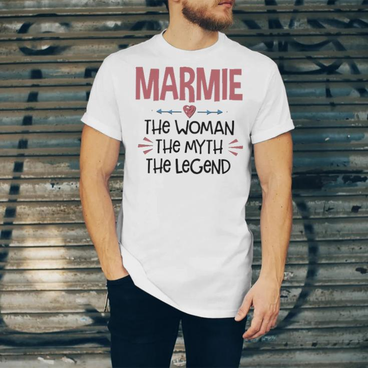 Marmie Grandma Gift Marmie The Woman The Myth The Legend Unisex Jersey Short Sleeve Crewneck Tshirt