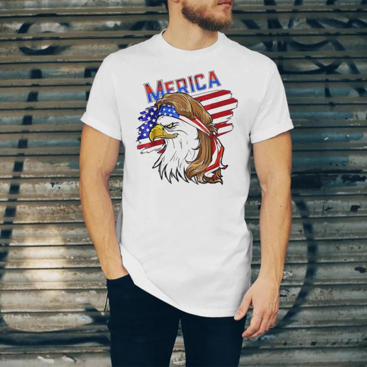 Merica Eagle American Flag Mullet Hair Redneck Hillbilly Jersey T-Shirt