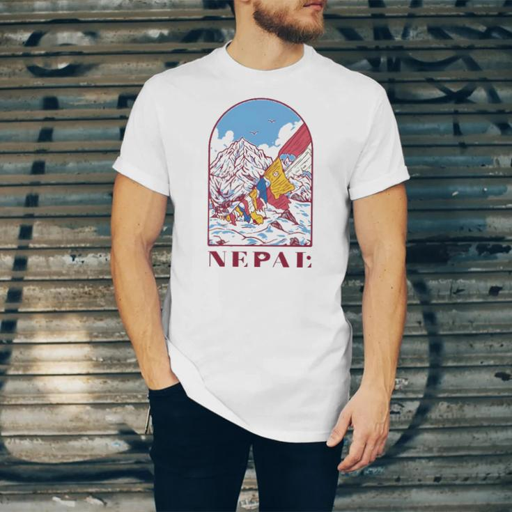 Nepal Himalayan Mountain Prayer Flags Jersey T-Shirt