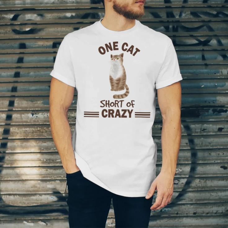 One Cat Short Of Crazy Unisex Jersey Short Sleeve Crewneck Tshirt