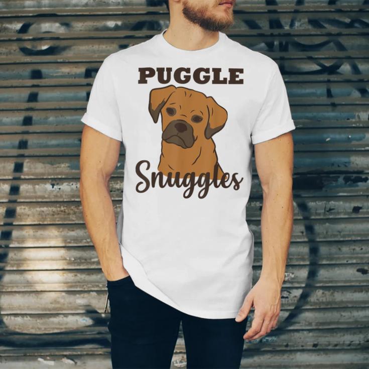 Puggle Dog Snuggles Funny Cute Pug Beagle Mom Dad Unisex Jersey Short Sleeve Crewneck Tshirt