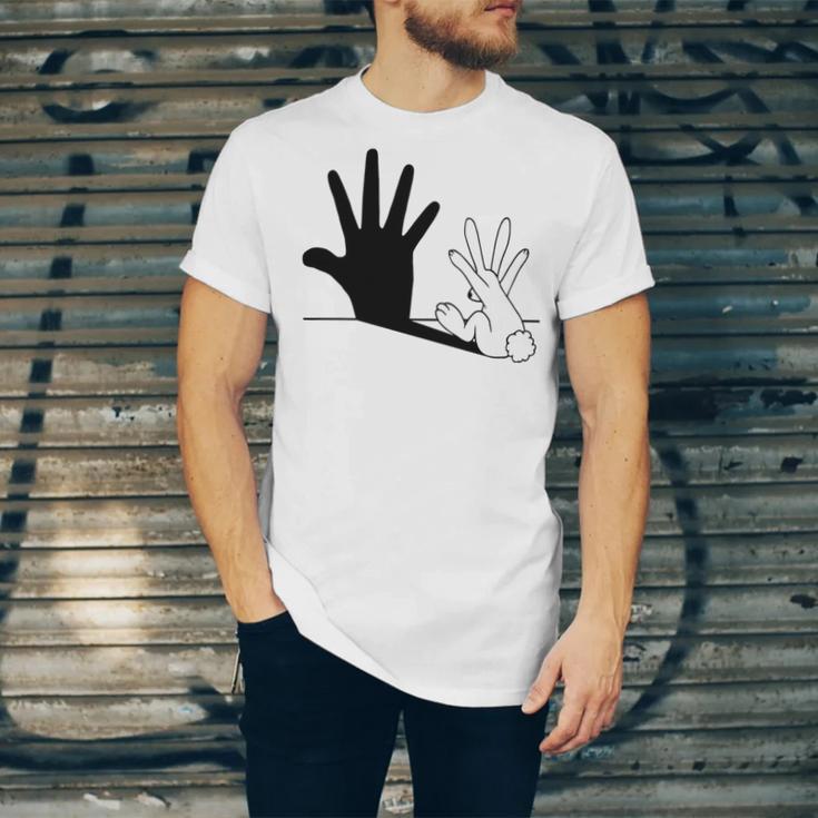 Rabbit Hand Shadow Unisex Jersey Short Sleeve Crewneck Tshirt