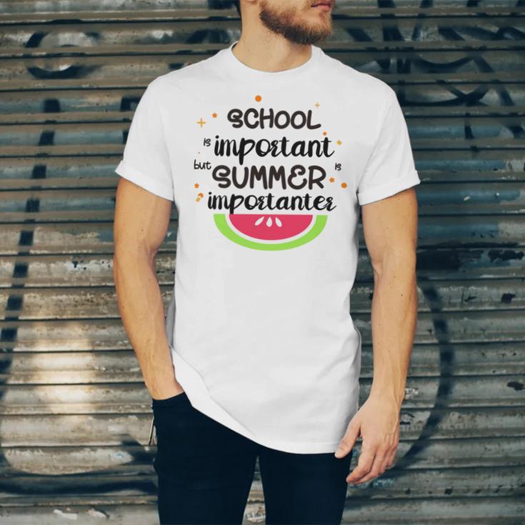 School Is Important But Summer Is Importanter Watermelon Design Unisex Jersey Short Sleeve Crewneck Tshirt