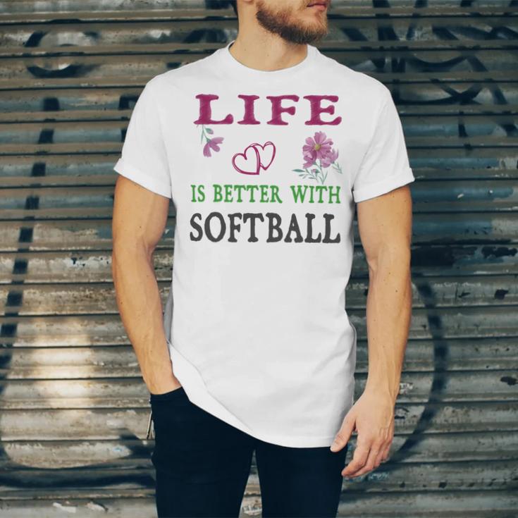 Softball Sport Lover Life Is Better With Softball Unisex Jersey Short Sleeve Crewneck Tshirt