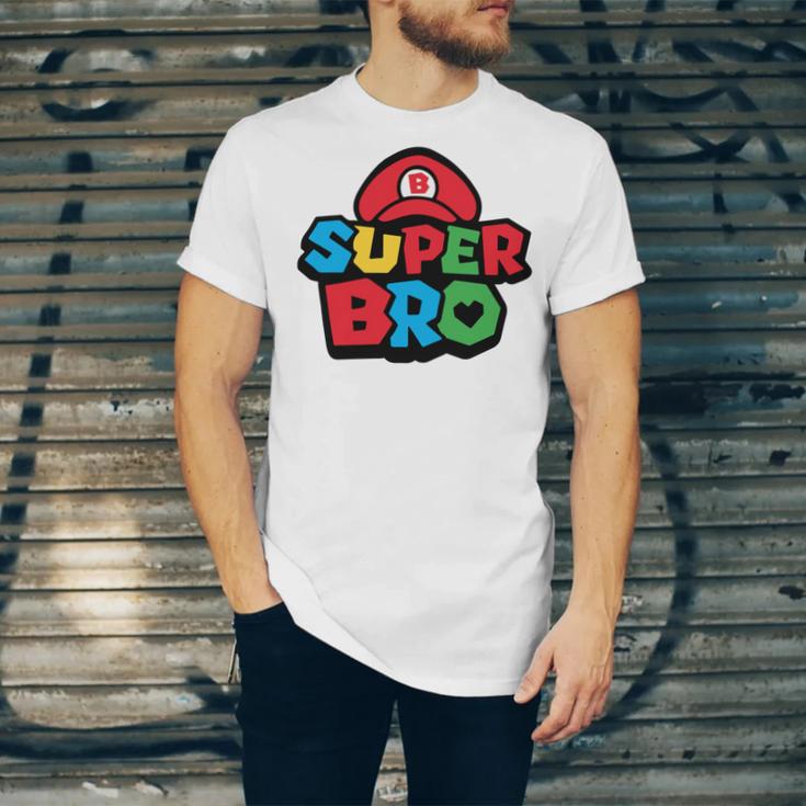 Super Bro Funny Brother Video Gaming Lover Gift Birthday Holiday By Mesa Cute Unisex Jersey Short Sleeve Crewneck Tshirt