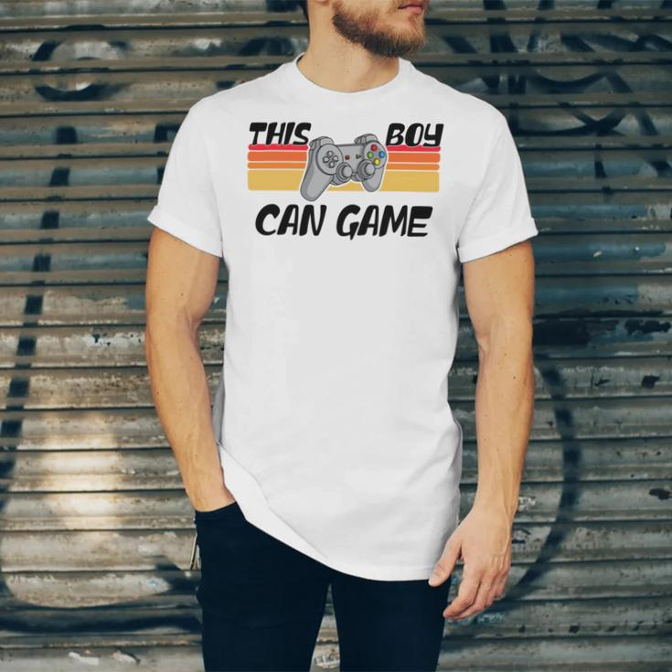 This Boy Can Game Funny Retro Gamer Gaming Controller Unisex Jersey Short Sleeve Crewneck Tshirt
