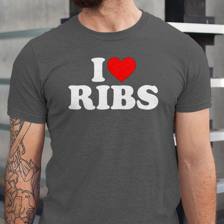 I Love Ribs I Heart Ribs Food Lover Jersey T-Shirt