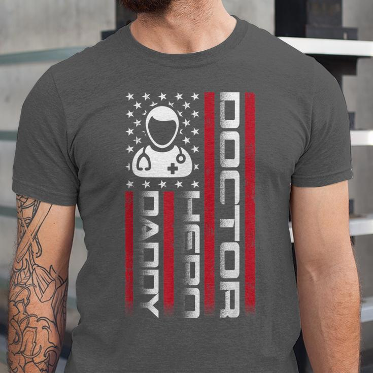 Mens 4Th Of July Us Flag Doctor Dad Fathers Day Gift Unisex Jersey Short Sleeve Crewneck Tshirt