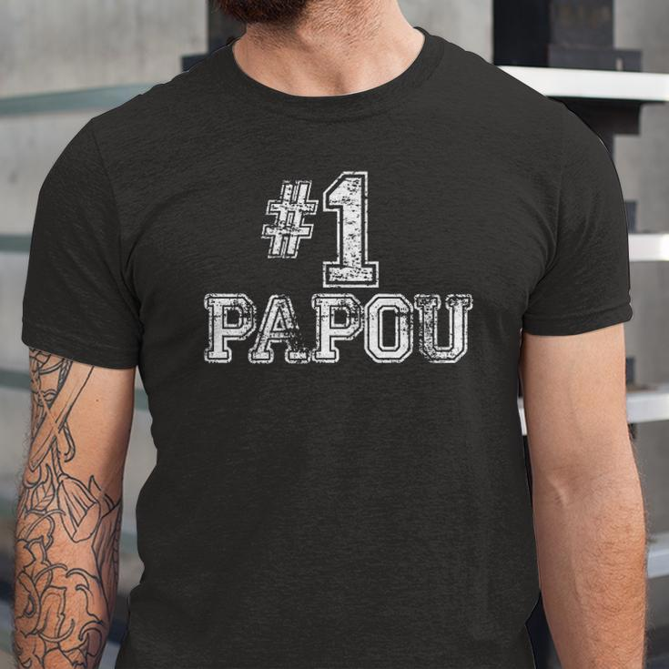 1 Papou Number One Sports Fathers Day Jersey T-Shirt